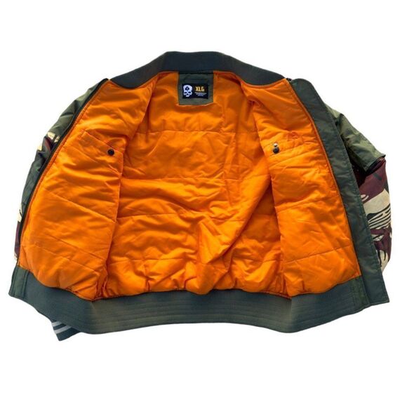 Zero Foxtrout Gear Retro Bomber Jacket "Brush Stroke Camo / Green" Men's XL - Picture 6 of 9